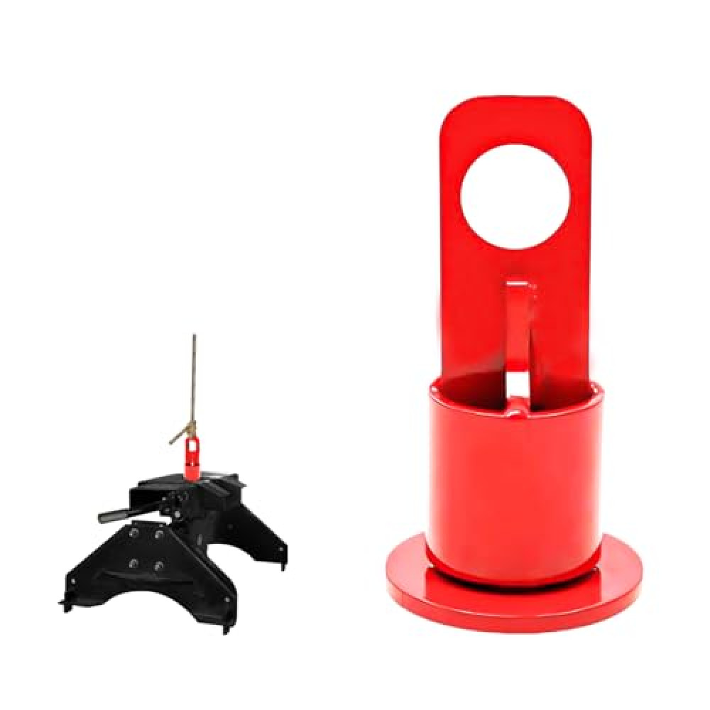 500lb Capacity 5th Wheel Lifting Bracket & 5th Wheel Hitch - Durable Steel Hitch Bracket Replacement for Trucks, Vehicles, and Trailers - Red (Compatible with Part #6100)
