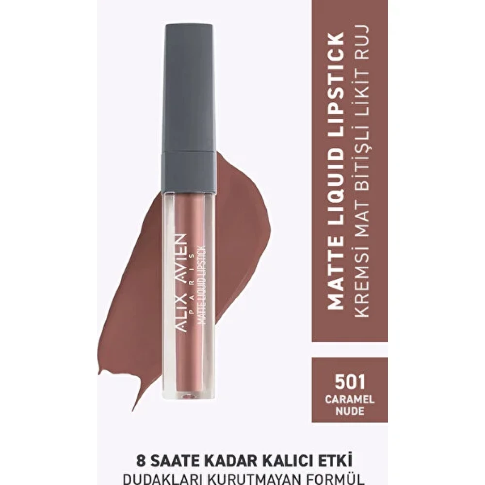 501 Caramel Nude Mat Bitişli Likit Ruj - 8 Saate Kadar Kalıcı Etki - Matte Liquid Lipstick Rujlar & Dudak Parlatıcıları Fiyatı