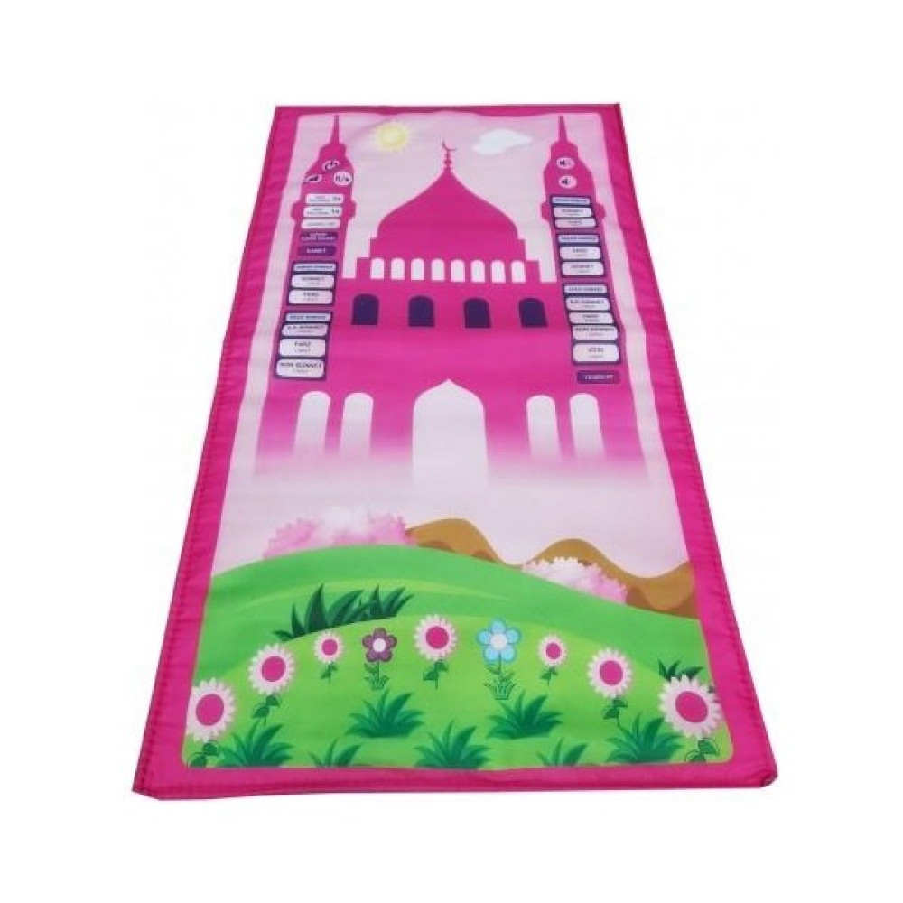 508P - Benim Seccadem - Çocuklar Için Sesli Konuşan Namaz Kıldıran Seccade - Pembe - 100 cm Seccade Fiyatı