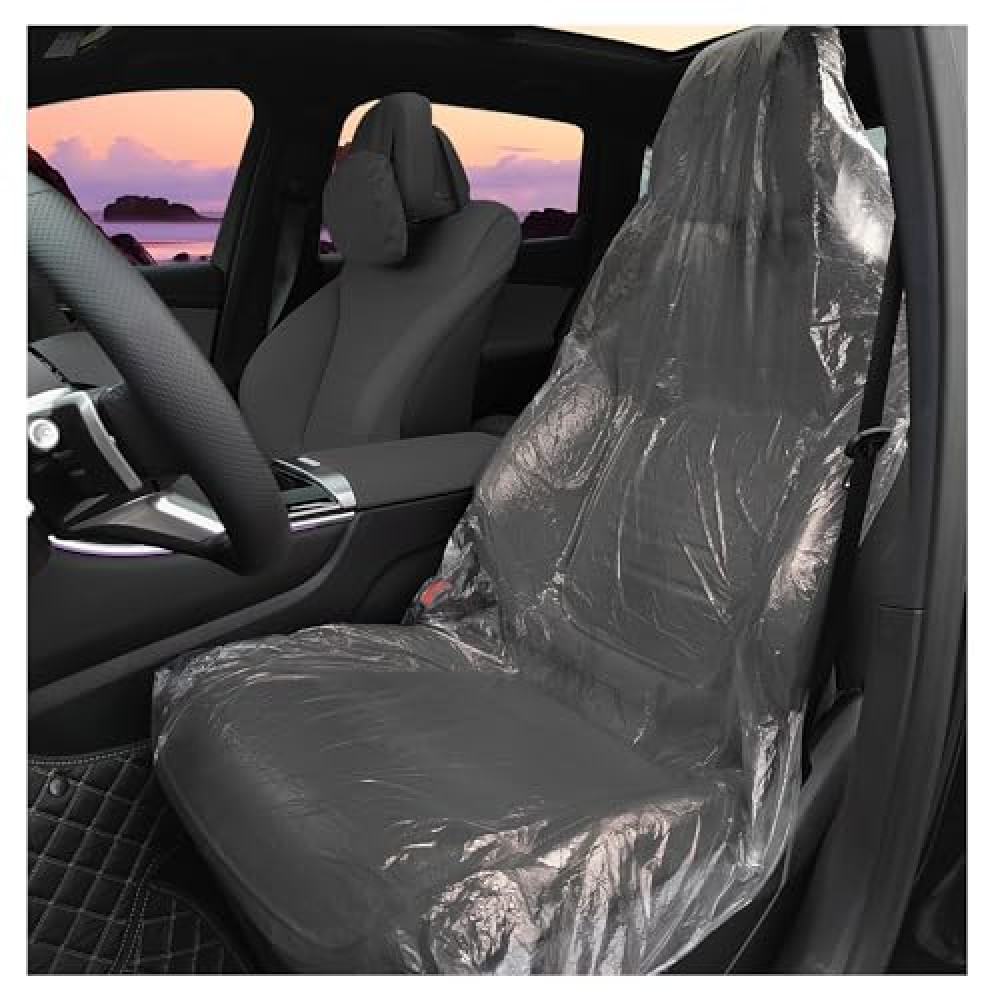 50PCS Disposable Car Seat Covers Provide Temporary Protection,Plastic Seat Covers for Cars Keep Car Interior Tidy,Universal Car Accessories & Car Seat Protector for Most Cars