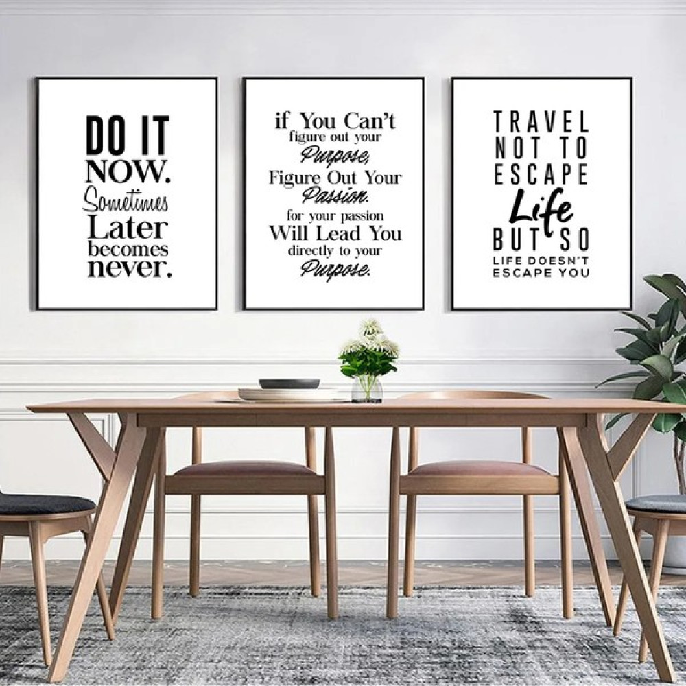 512 Art Design Motivasyon 3'lü 30X42 Çerçevesiz Duvar Poster Hd - 32 Poster Fiyatı