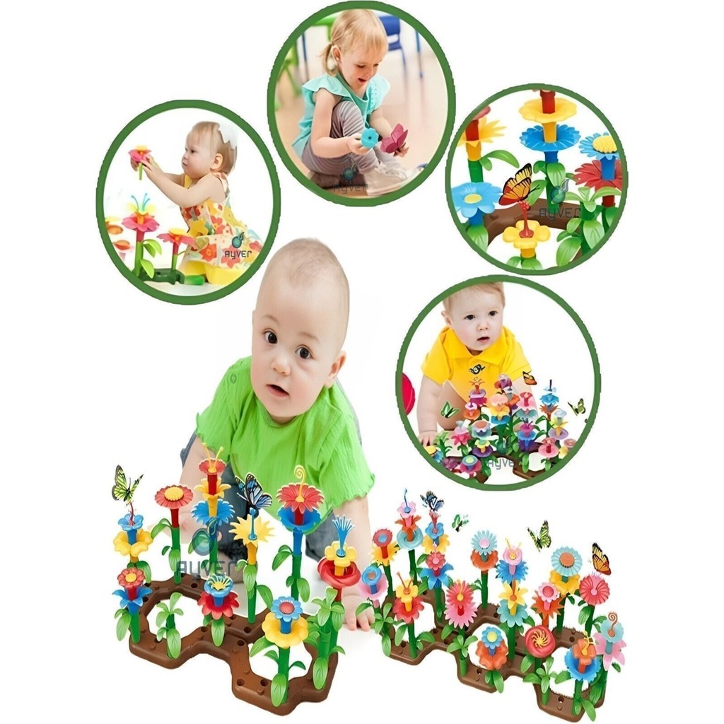 52 Parça Bahçe Çiçek Yapım Seti Yapı Blokları Yapboz Bul Tak Puzzle Eğitici Oyuncak Çiçek Bahçesi Diğer Fiyatı