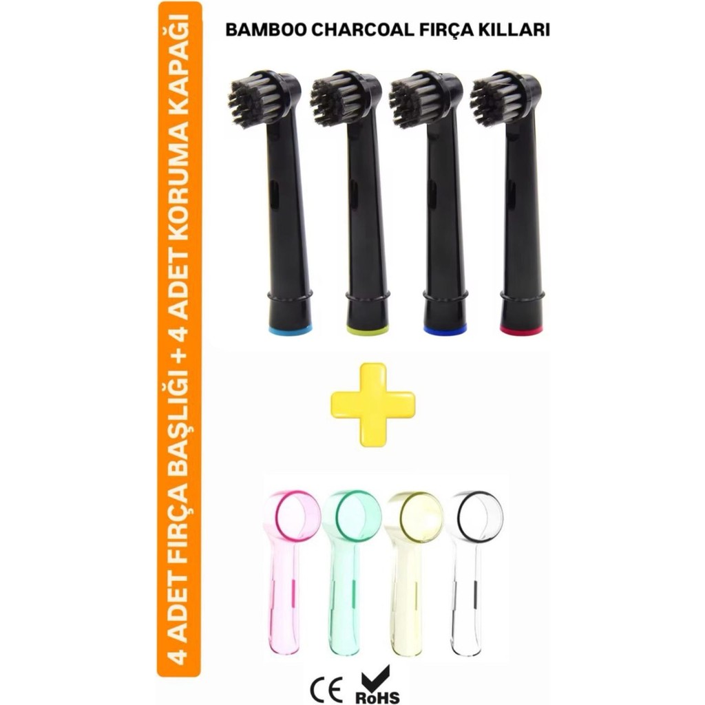 5D NEW WHITE Oral B Uyumlu Bamboo Charchoal Yedek Başlık Diğer Fiyatı