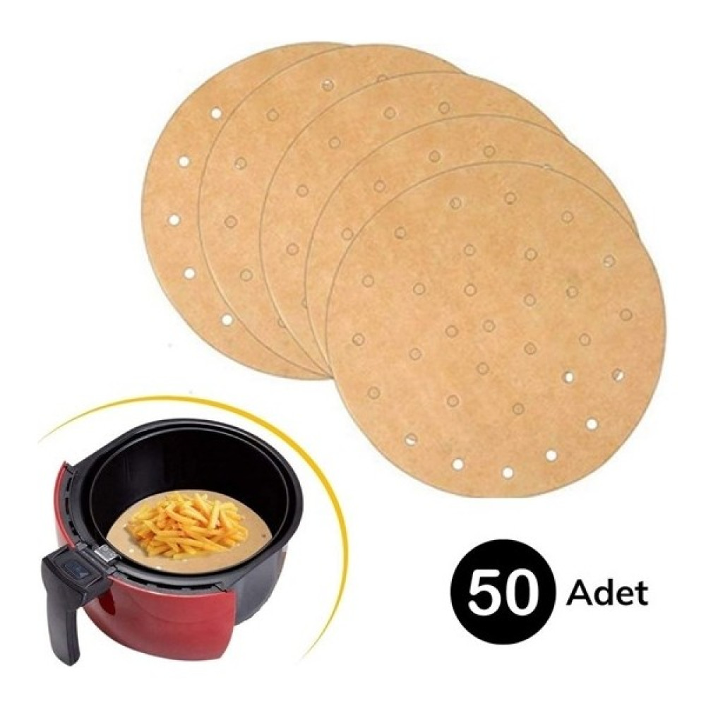 5DM 50 Adet Air Fryer Pişirme Kağıdı Tek Kullanımlık Hava Fritöz Yapışmaz Yağlı Kağıt Delikli Model Pişirme Kağıdı Fiyatı