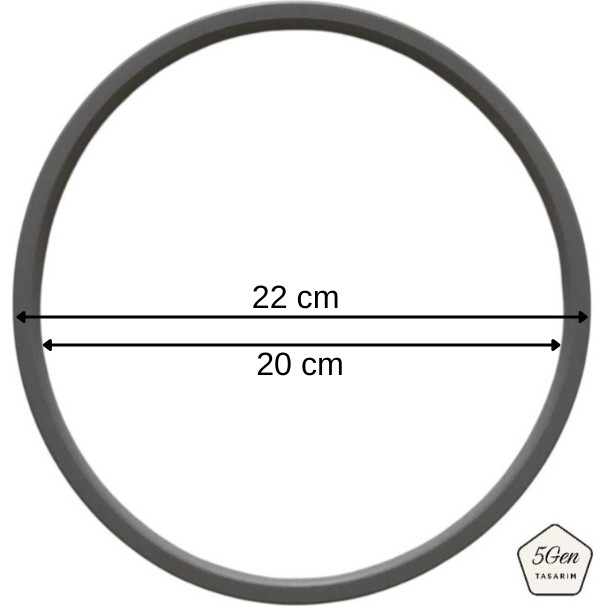5Gen Tasarım Taç Efsane Düdüklü Tencere Lastiği Uyumlu 22 Cm. Silikon Conta Isıya Dayanıklı 5-7-9 Litre Tencereler Fiyatı