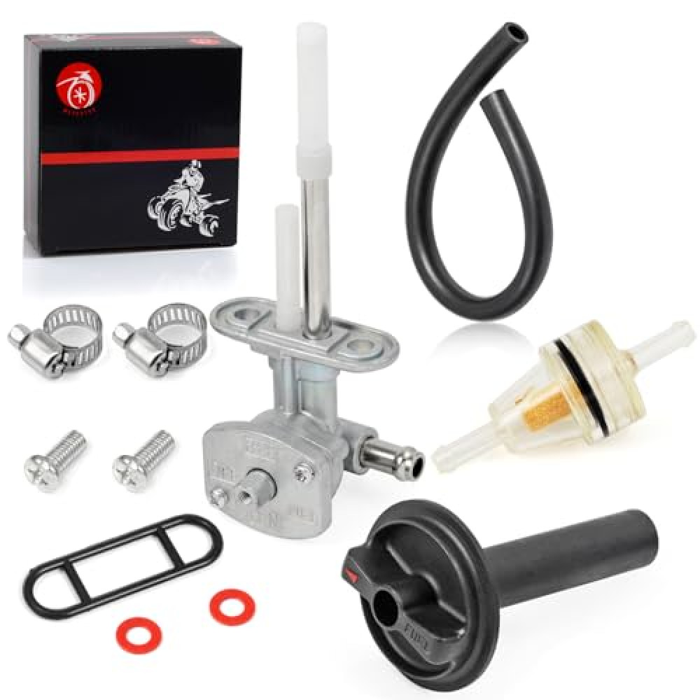 5KM-24500-10-00 1NS-F4524-00-00 Fuel Valve Petcock & Lever For YAMAHA ATV Grizzly 350 660 YFM350 YFM660 2002-2014 Bruin 350 2004-2006