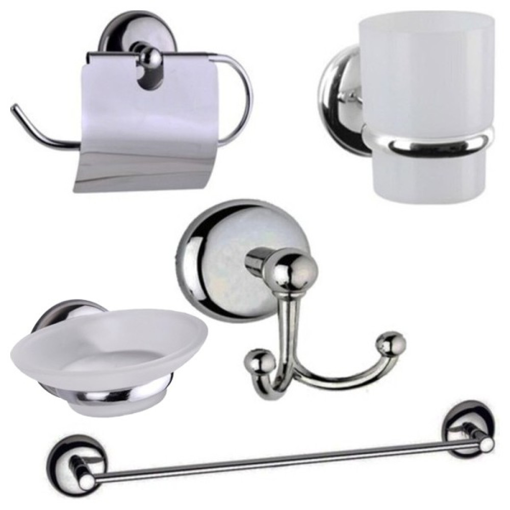 5'li Banyo Aksesuar Seti | Uzun Havluluk, Bornoz Askılık, Tuvalet Kağıtlık, Sabunluk, Diş Fırçalık - Gümüş Banyo Aksesuarları Fiyatı
