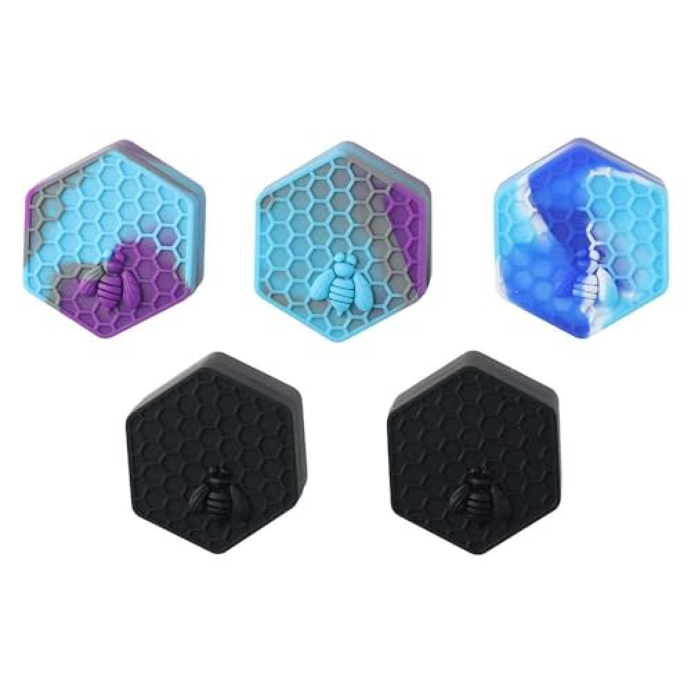 5Pcs 26ml Hexagon Silicone Container Wax Carving Container Multicolored Silicone Honeybee Jars
