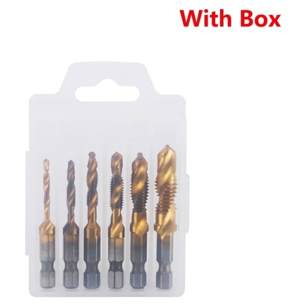 6 Adet Altın Set M3-M10 Vida Dokunun Matkap Uçları Hss Musluklar Havşa Çapak Alma Seti Metrik Kombinasyon Bit Yüksek Hız Çelik 1/4 In Hızlı Değişim Hex (Yurt Dışından) - Renkli Oto Boyaları Fiyatı