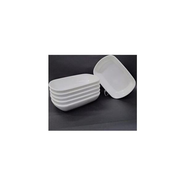 6 Adet Beyaz Melamin Kayık Tabak 14X10CM Orta Boy Salata Tabağı - 14 x 10 cm Diğer Fiyatı