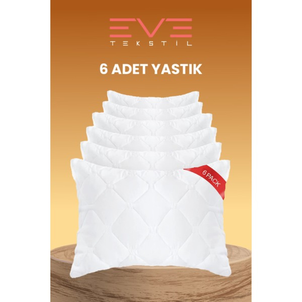 6 Adet Diamond Plus Kapitone Yastık 50*70 cm 800 gr - 50 x 70 cm - Beyaz Yastık Fiyatı