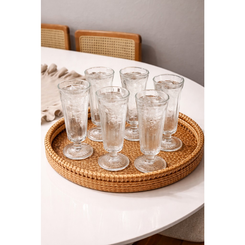 6 Adet Kahve Yanı Kesme Kristal Cam Su Bardağı Seti, Çeyizlik Set 100ML - Şeffaf - 100 ml Diğer Fiyatı