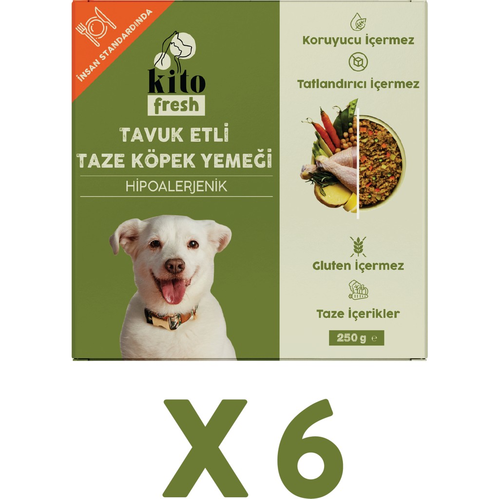 6 Adet Kito Fresh Tavuk Etli Köpek Yemeği %100 Taze İçerikli Mama (1,5 KG) Evcil Hayvan Ürünleri Fiyatı