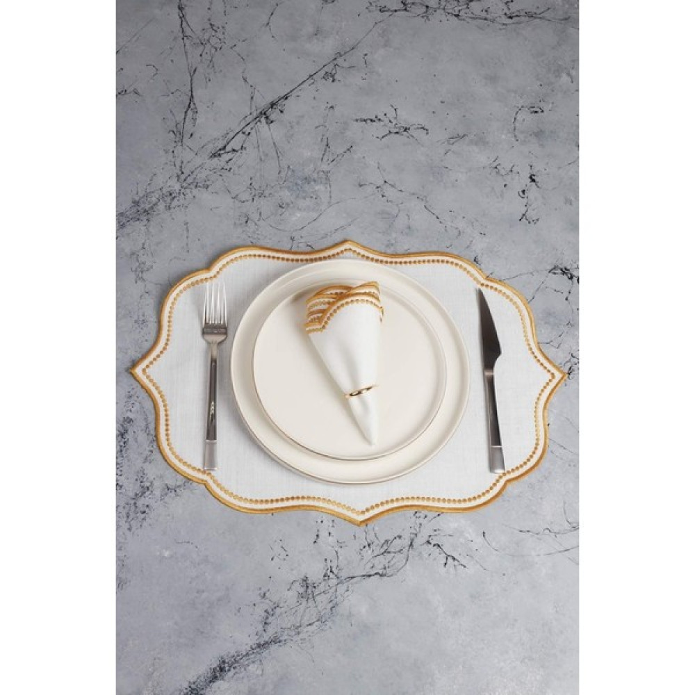 6 Adet Nakışlı Keten Amerikan Servis Keten Supla - Renkli - 10 x 14 cm Masa Örtüsü Fiyatı