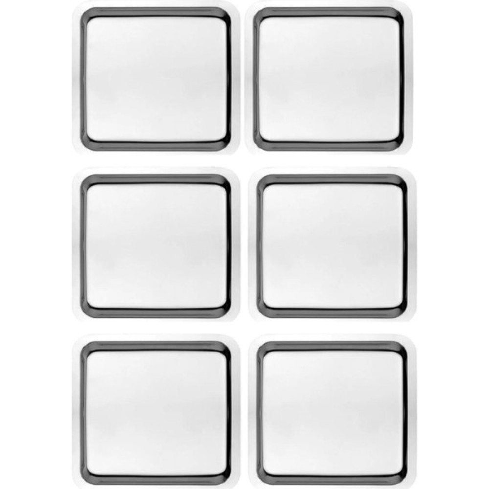 6 Adet Paslanmaz Çelik Gümüş Renk Sunum Tepsisi 21 X21 cm Çay Kahve Pasta Tatlı Servis Sunum - Metalik Servis Tepsisi Fiyatı