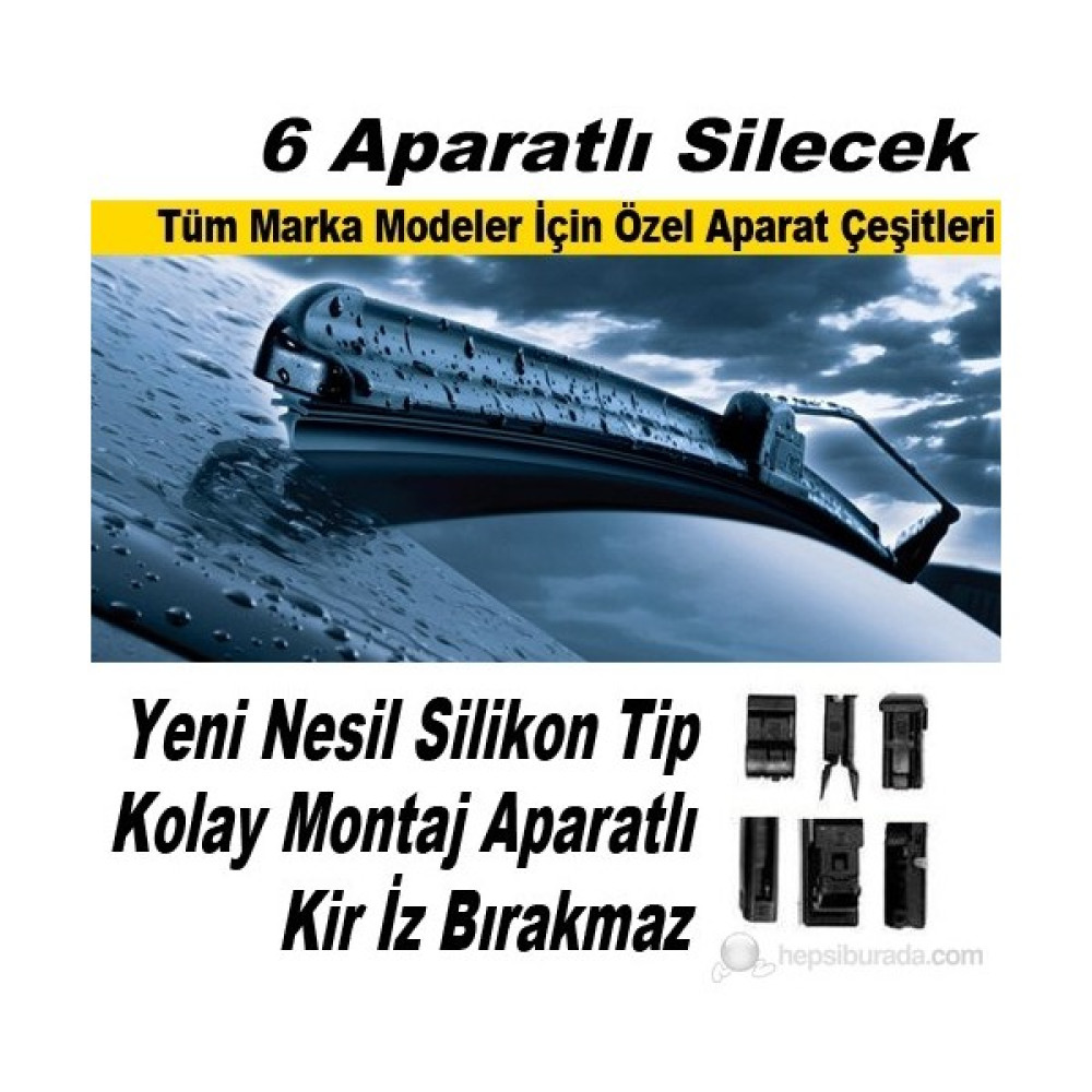 6 Aparatlı Banana Tip Silecek Süpürgesi 450 mm 39408 Oto Boyaları Fiyatı