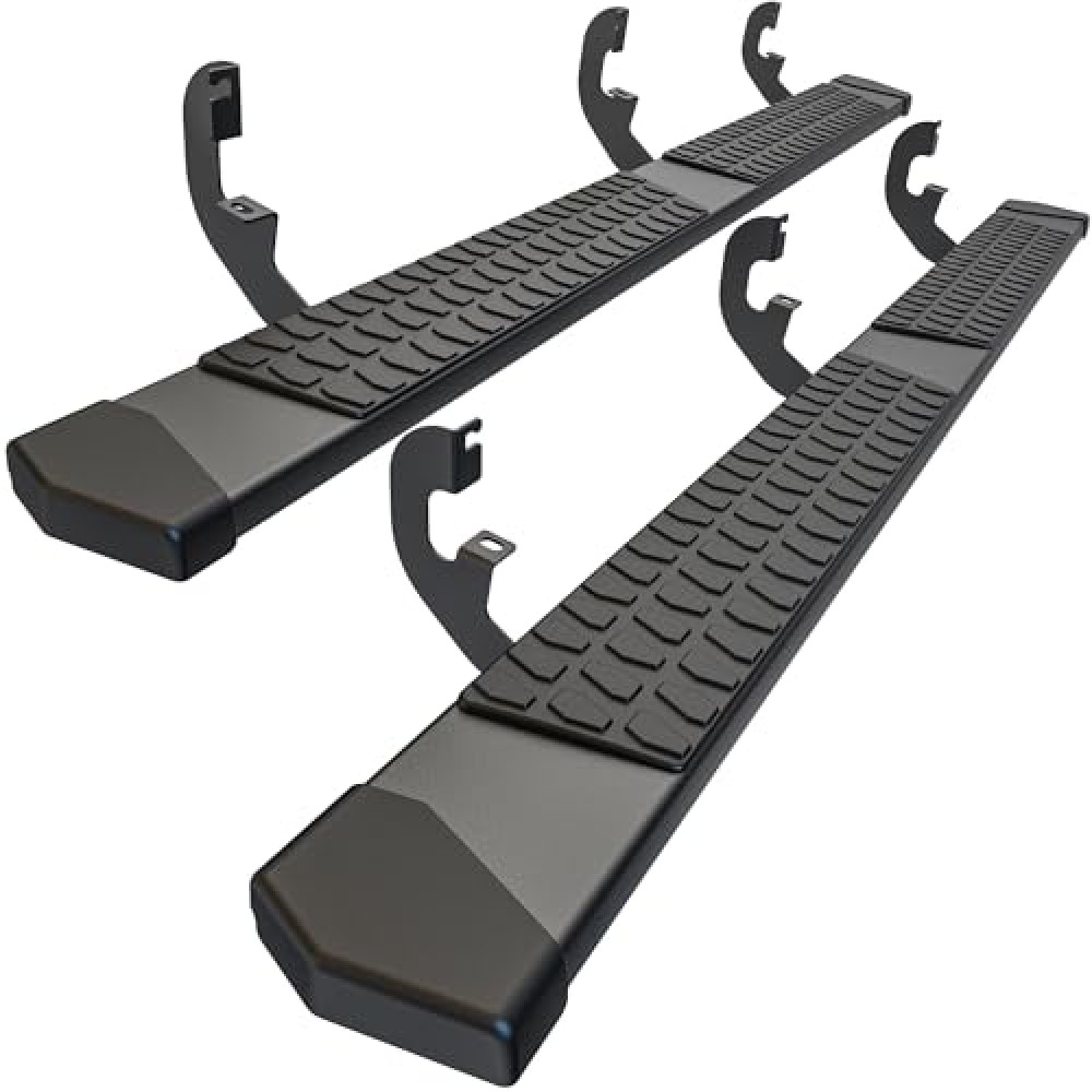 6 Inches Running Boards Side Steps Compatible with 2015-2025 Chevy Colorado/GMC Canyon Crew Cab, Black Textured Aluminum Nerf Bars
