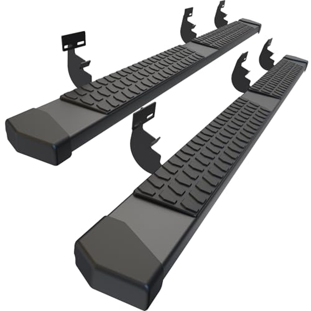 6 Inches Running Boards Side Steps Compatible with Dodge Ram Crew Cab 1500 2009-2024(19-24 Classic ONLY), 2500 3500 2010-2024, Black Textured Aluminum Nerf Bars