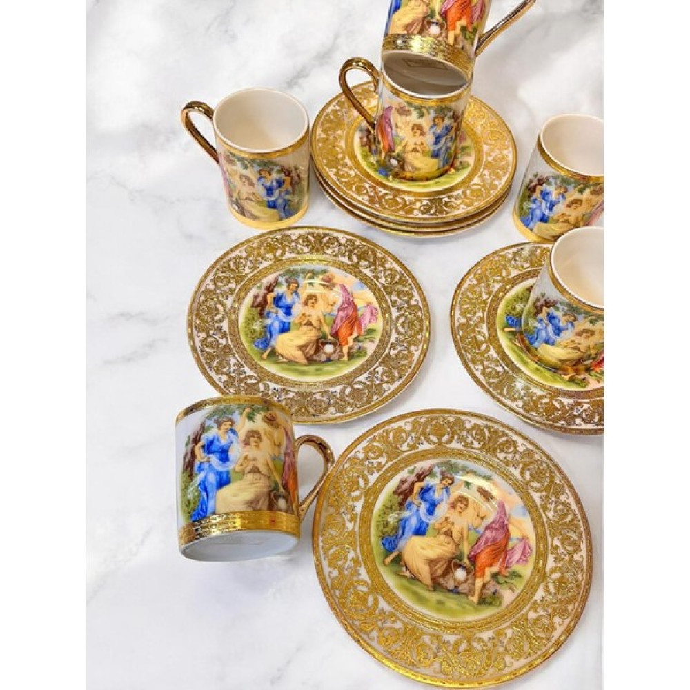 6 Kişilik Porselen Kahve Fincan Takımı - Gold Oto Boyaları Fiyatı