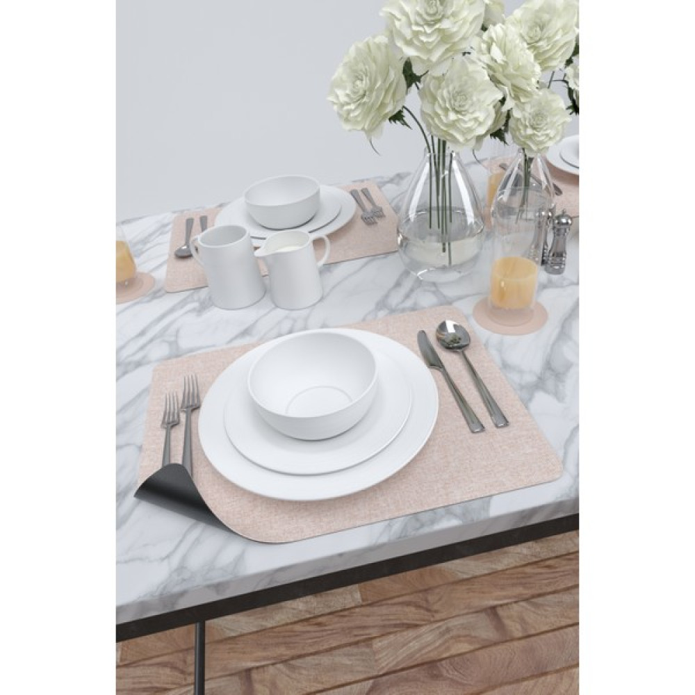 6 Kişilik Pudra Supla 12 Parça Deri Servis Altlığı Runner Ve Amerikan Servis 6'lı Supla Takımı - 32 x 43 cm Amerikan Servis Fiyatı