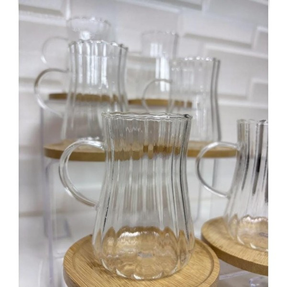 6 Lı Çizgili Uzun Çay Bardağı | Çizgili Keyfi Ala Çay Bardağı | Pinterest Kulplu Çay Bardağı - 1 Adet - 180 ml Fincan / Bardak / Kahve Takımı Fiyatı