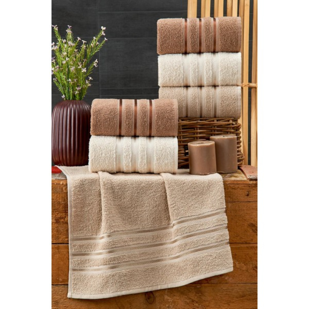 6 Lı Kahve Havlu Seti - 50 x 85 cm El / Yüz Havlusu Fiyatı