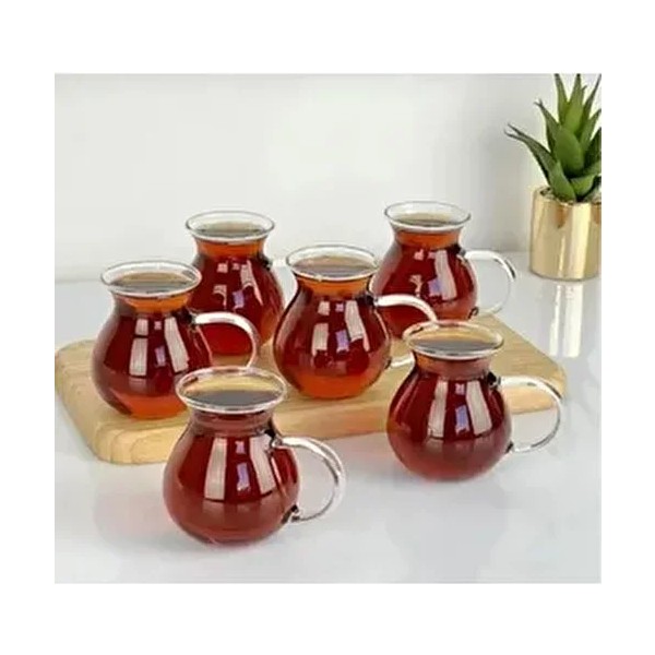 6 Lı Keyfi Ala Cam Çay Bardağı 200 ml Ateşe Temas Edebilir - Beyaz Diğer Fiyatı