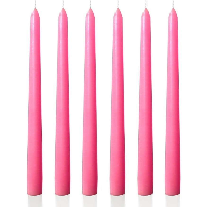 6 Lı Kısa Pembe Konik Şamdan Mum Yükseklik 18 cm - 6 Adet Diğer Fiyatı