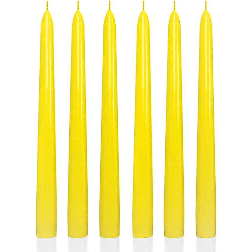 6 Lı Kısa Sarı Konik Şamdan Mum Yükseklik 18 cm - 6 Adet Diğer Fiyatı