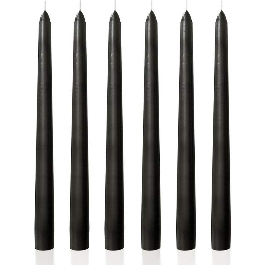 6 Lı Kısa Siyah Konik Şamdan Mum Yükseklik 18 cm - 6 Adet Diğer Fiyatı