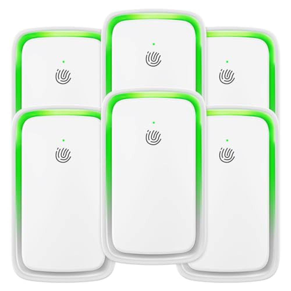 6 pack Air Ionizer Purifier for Home Negative Ion Air Purifier Plug In Quiet Air Cleaner with Nightlight for Bedroom, Office, Kitchen, Portable Air Filter Odor, Smoke Dust, Pets