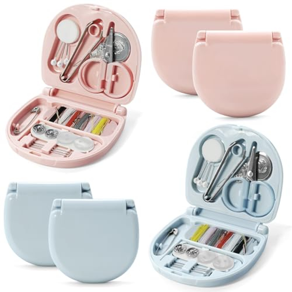 6 Pack Mini Travel Sewing Kits, Portable Sewing Box with Threads, Scissors, and Needles, Ideal for Beginners, Travelers, and Emergency Repairs