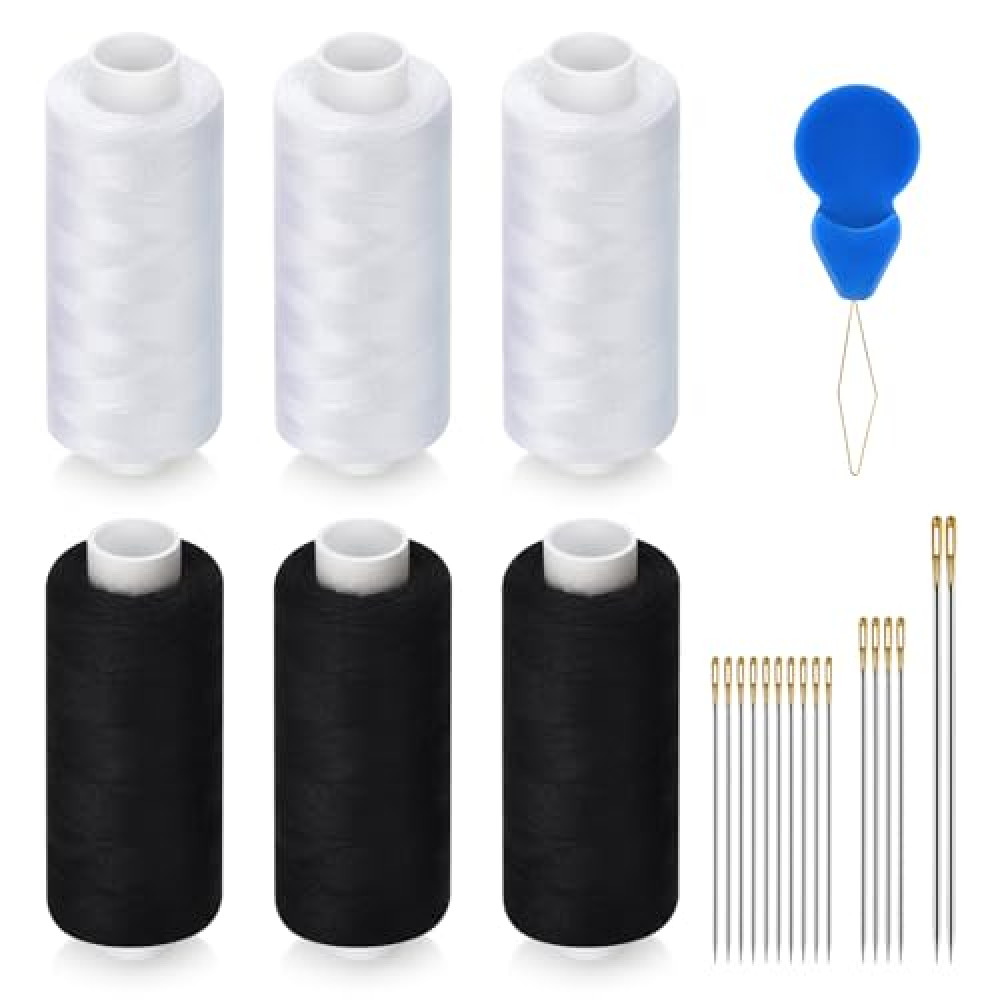 6 Pcs Sewing Thread Kit, 400 Yards Each Spool 402 Polyester Thread with Sewing Needle & Threader, Sewing Threads for Sewing Machine, Hand Stitching, Embroidery Sewing Machine Accessories Fiyatı