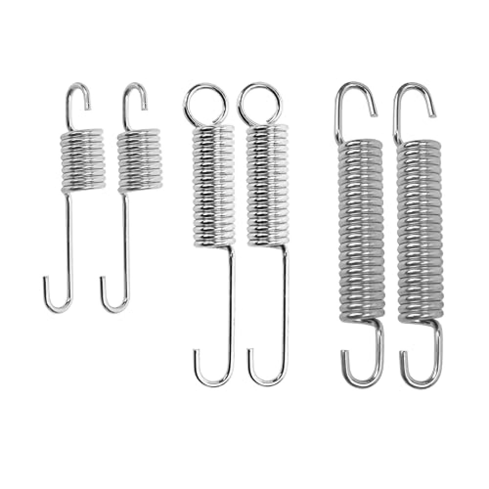 6 Pcs Silver Metal Motorcycle Side Kickstand Springs Universal Steel Springs Replacement for Kick Side Stand Spring Bicycle Mini Bike Electric Scooter 104mm 103mm 84mm