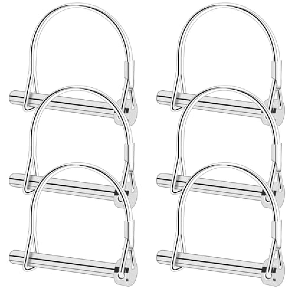 6 Pcs Trailer Coupler Pins, 1/4" x 1.97"(6.3mm x 50mm) Heavy-Duty D Shape Towing Hitch Pins, Trailer Safety Coupler Pins, Wire Lock Pins, Trailer Hitch Locking Pins for Lawn Mower Hitches
