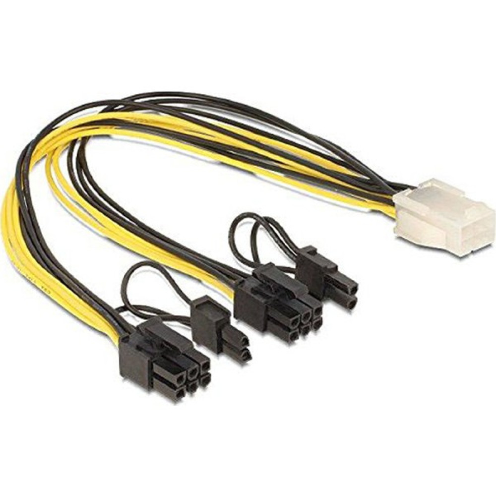 6 Pin To 2 x 8 Pin Pci-E Ekran Kartı Power Çevirici Bakır Kablo - Renkli - 20 cm Güç Kablosu Fiyatı