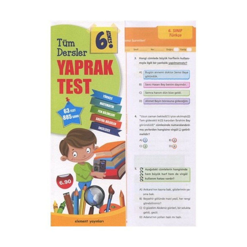 6. Sınıf Tüm Dersler Yaprak Test-Kolektif Tüm Dersler Fiyatı