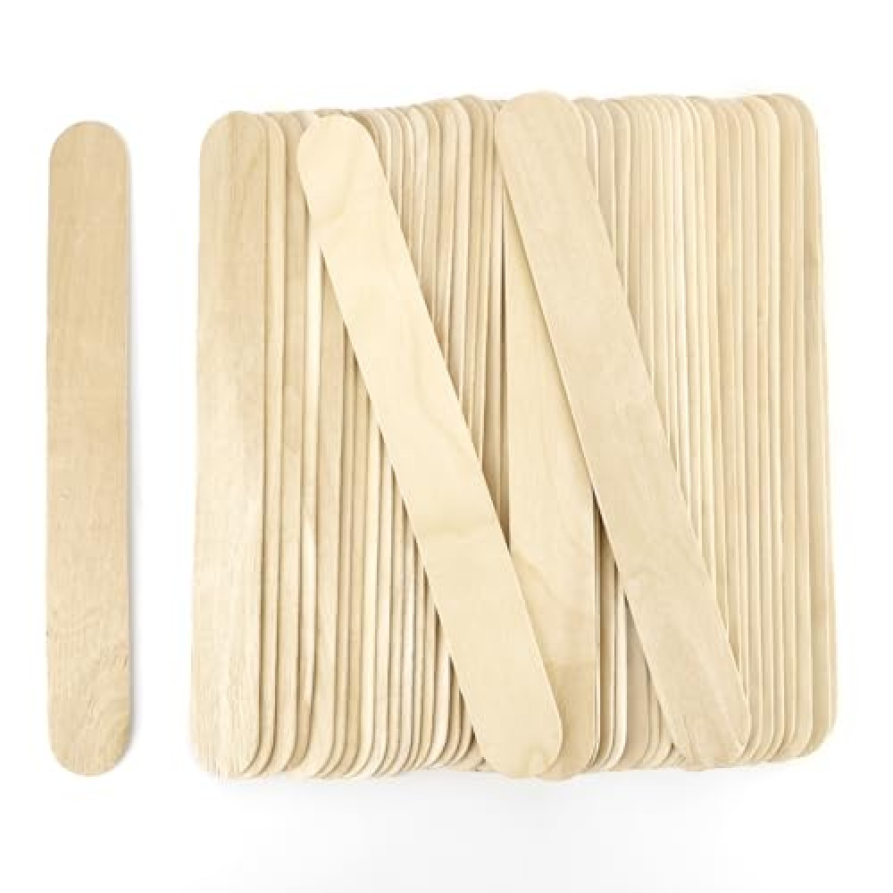 60 Pcs 8” Jumbo Popsicle Sticks for Crafts, Large Tongue Depressors Wood, Craft Sticks, Wax Stick, Stir Sticks, Wooden Sticks for Crafts, Wide Large Popsicle Sticks Bulk, Ice Cream Sticks