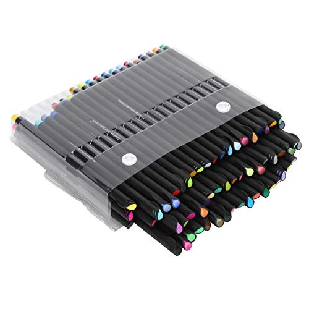 60Pcs Hook Line Pen Set, DIY Watercolor Acrylic Drawing Tools, 0.4mm Fine Nib, Rich Colors for Painting and Coloring Needs, Smooth Writing Experience, Ideal Artists and S