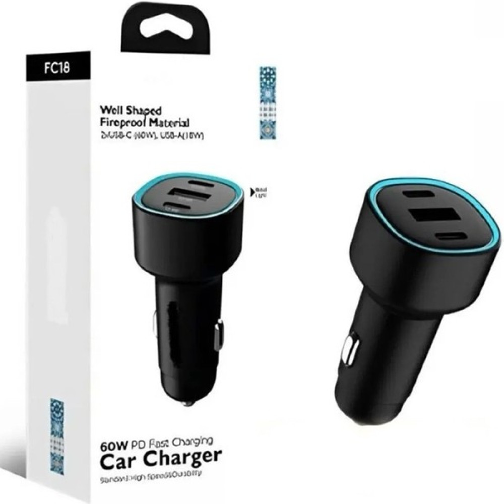 60W Pd Süper Hızlı Şarj Araç Içi Çakmaklık Şarj Aleti 2x Type-C 60W Pd 1x Usb3.0 18W - Siyah Diğer Fiyatı