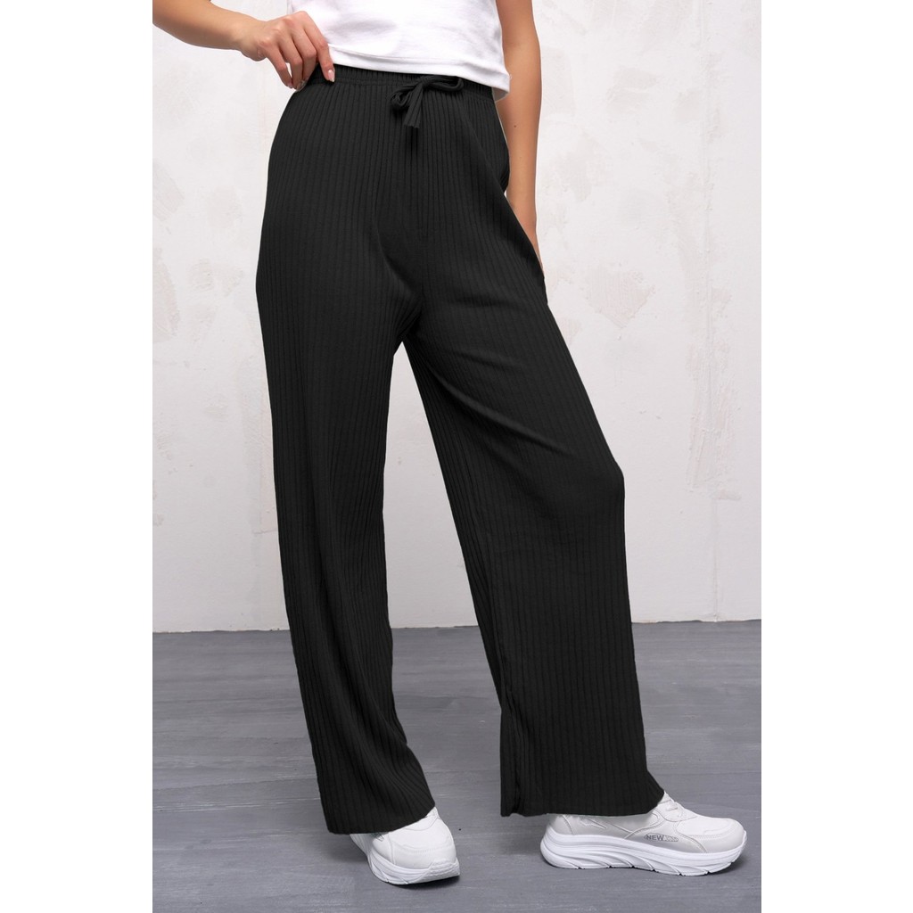 6140 Kadın Bol Paça K.Korse Alt Siyah - 6140 Kadın Pijama Fiyatı