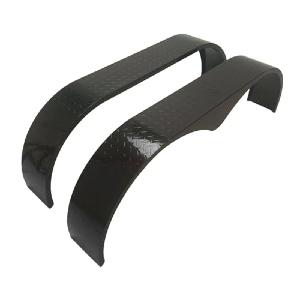 66" x 9.1" x 20" Tandem Round Trailer Fenders, Heavy Duty Steel Double Axle Fenders Compatible with 13-15 Inch Wheels, 2Pcs, Black
