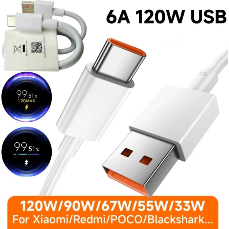 67W hızlı şarj 6 Amper Type-C Kablo (Başlık yok) - sadece kablo - Beyaz Bilgisayar Çevirici ve Adaptörü Fiyatı