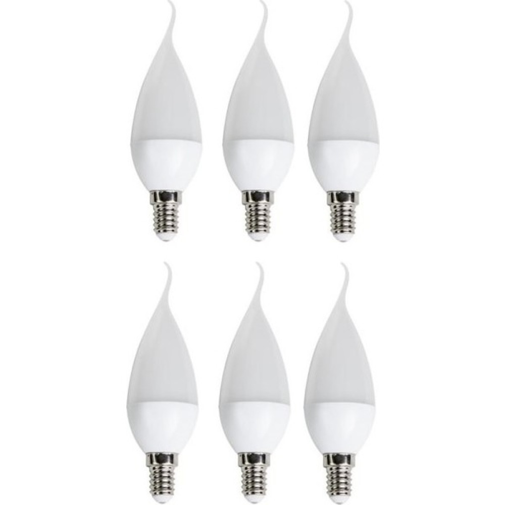 6'lı 8 W CT-4084 Kıvrık LED Ampul-İnce E14 Duy-Kıvrık Avize Ampülü-Beyaz Işık 6400K - 1 - 10 W - Beyaz Led Aydınlatmalar Fiyatı