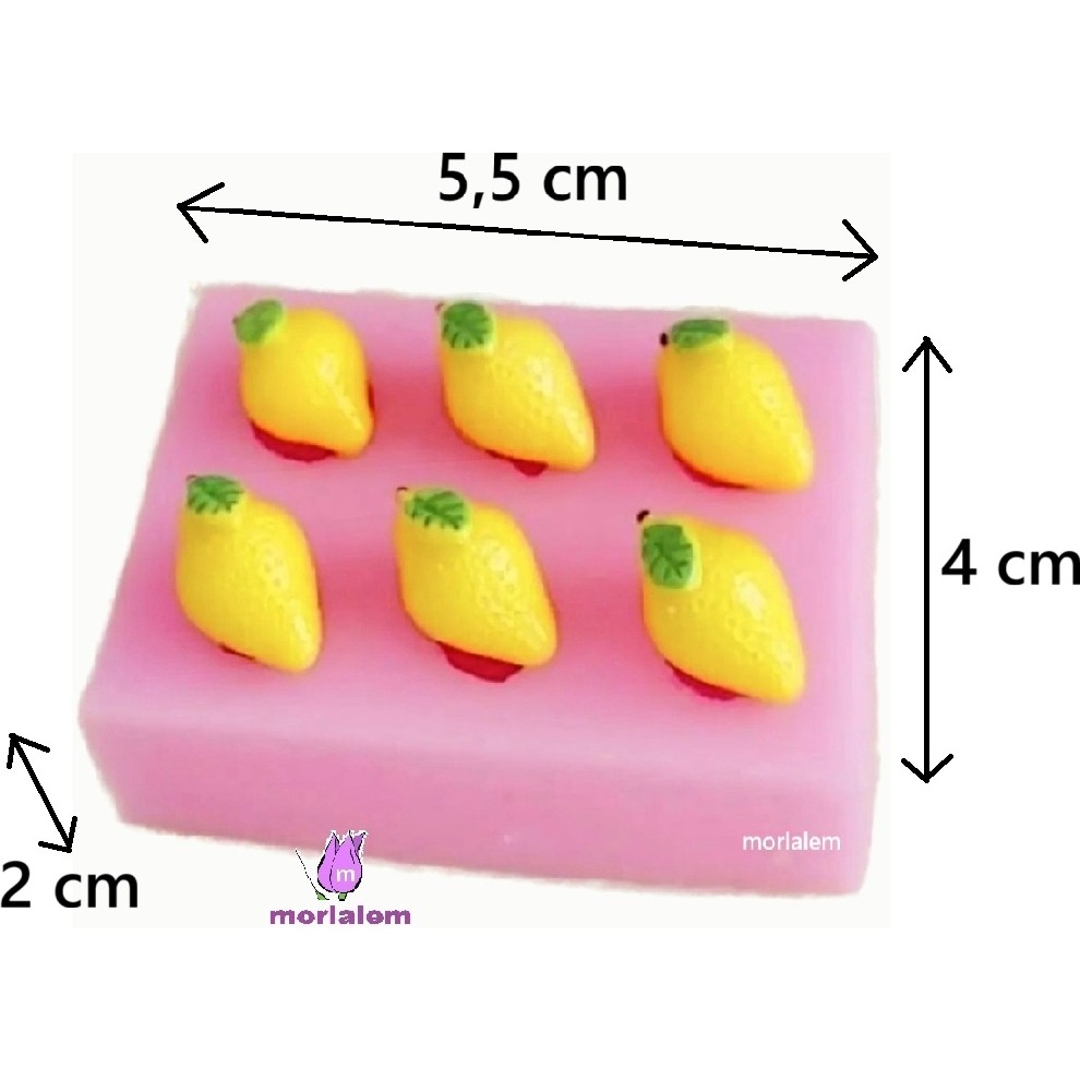 6'lı Mini Minyatür Limon Meyve Silikon Kalıp K-1395, Taş Tozu Alçı Sabun Mum Kalıbı Diğer Fiyatı