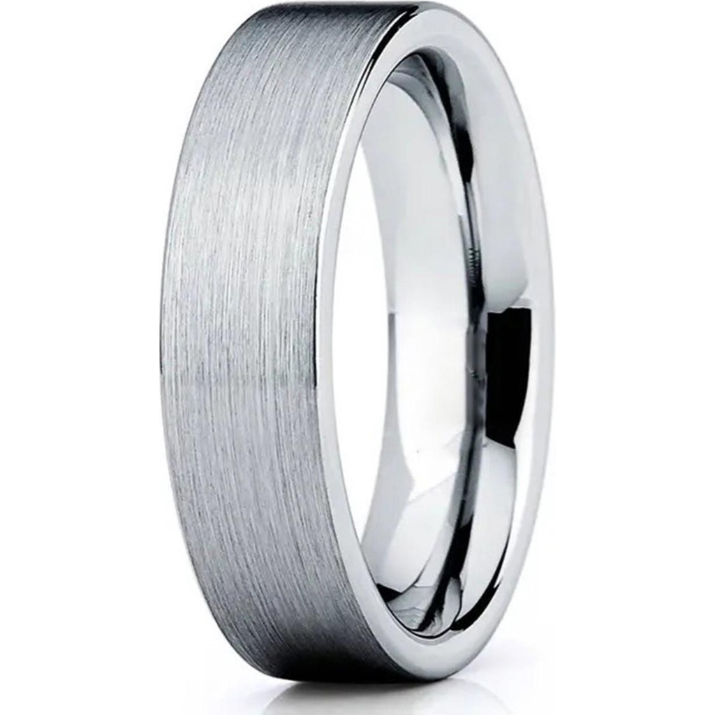6mm Mat Düz Model Unisex Kadın Erkek Çelik Alyans Yüzük CL29 - Beyaz - 25 Diğer Fiyatı