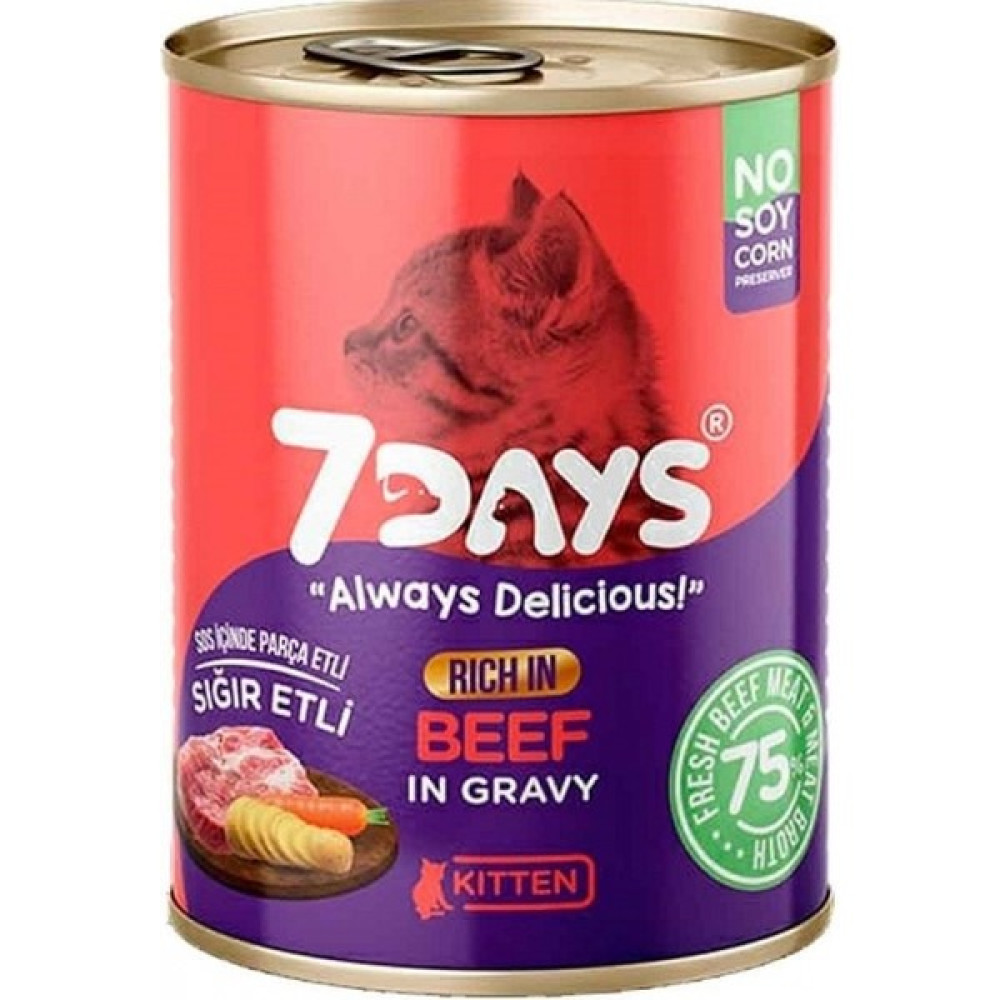 7 Days Sığır Etli Yavru Kedi Konserve 415 gr Evcil Hayvan Ürünleri Fiyatı
