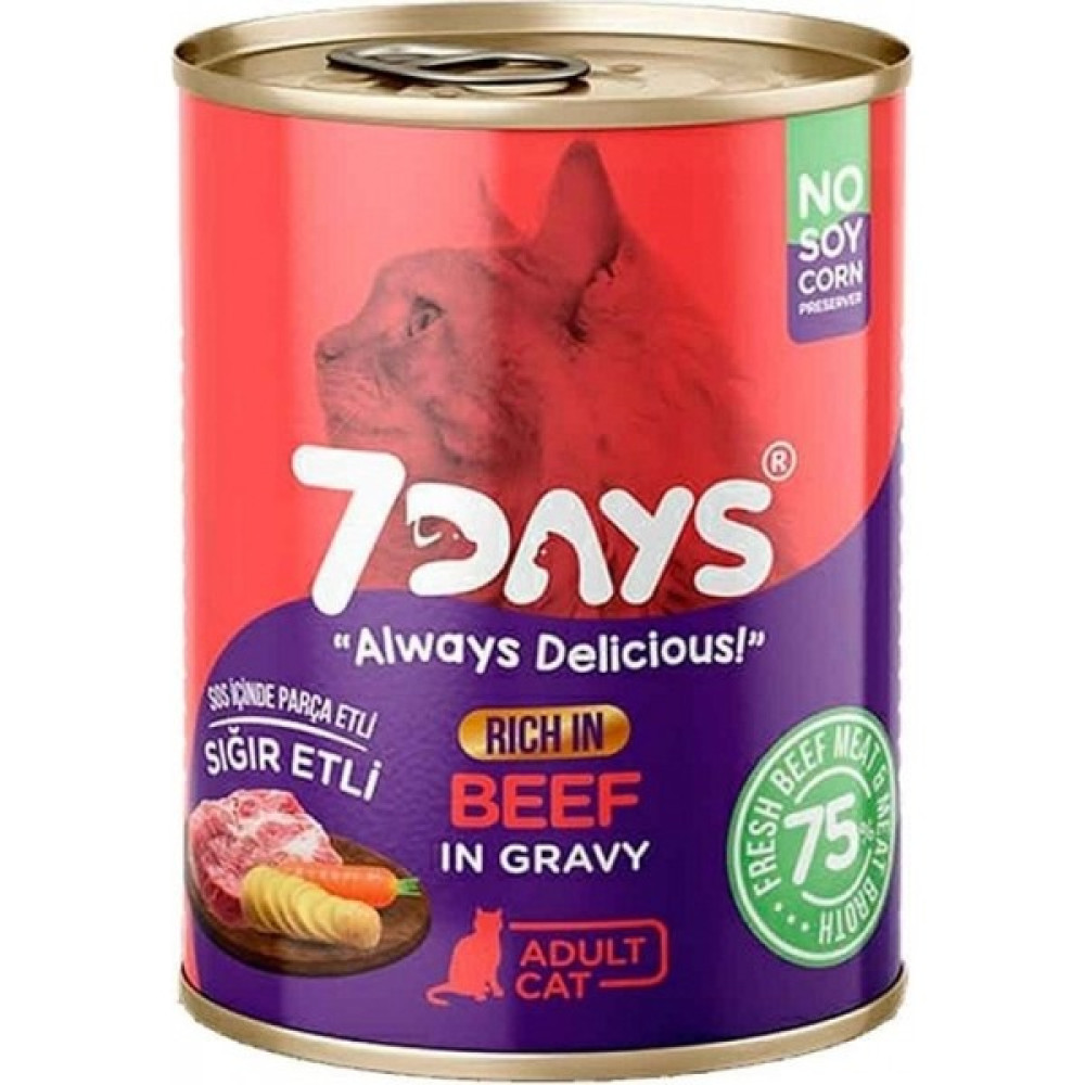 7 Days Sığır Etli Yetişkin Kedi Konserve 415 gr Evcil Hayvan Ürünleri Fiyatı