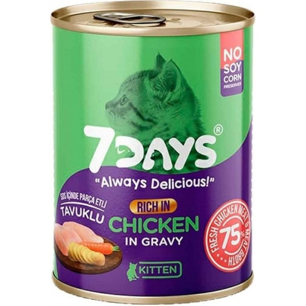 7 Days Tavuklu Yavru Kedi Konserve 415 gr Evcil Hayvan Ürünleri Fiyatı