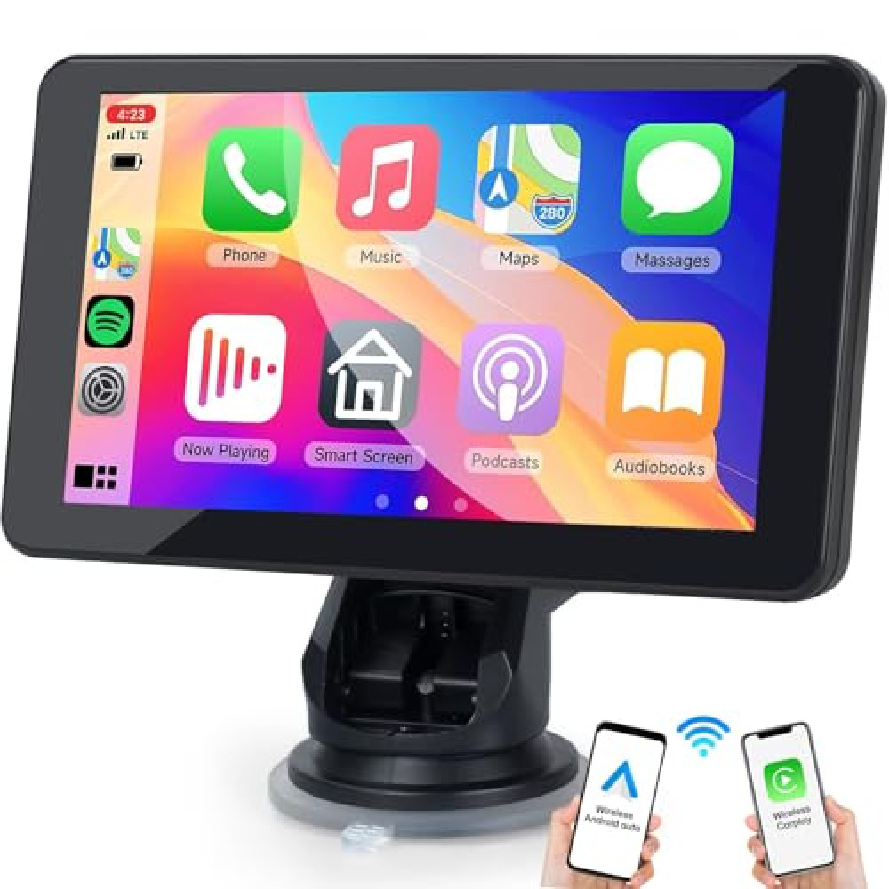 7-inch Portable Carplay Screen for Car Compatable with Apple CarPlay and Android Auto,Wireless Car Play Unit with GPS Navigation,Bluetooth,Mirror Link,Touch Screen for All Vehicles (7Inch) Car Video & Navigation Devices Fiyatı